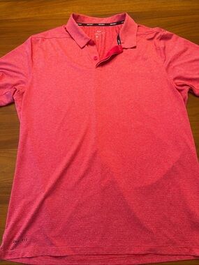 Nike Men's Pink Heathered Polo Shirt